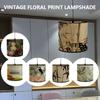 Абажур с цветочным принтом птицы, складной ретро бамбуковый абажур, абажуры ручной работы с зелеными растениями