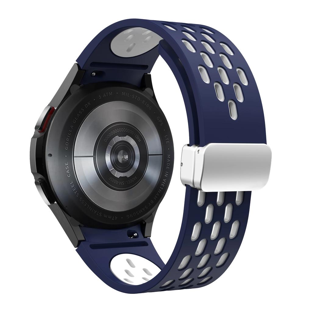 Силиконовый ремешок для Samsung Galaxy Watch 6, 5, 4, 40 мм, 44 мм, 5Pro, 45 мм, магнитная пряжка, ремешок 6, классический, 43 мм, 47 мм, браслет без зазоров, 42 мм