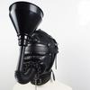 PU Leather Mask Hood Oral Gag Headgear with Funnel Detachable Cover Bondage  Gimp Sexy Costume Sex Toys for Men Women