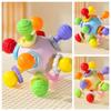 Silicone Hand Grip Ball Rotating Rattle Manhattan Round Ball Rattle Sound Toy  Newborn Gift