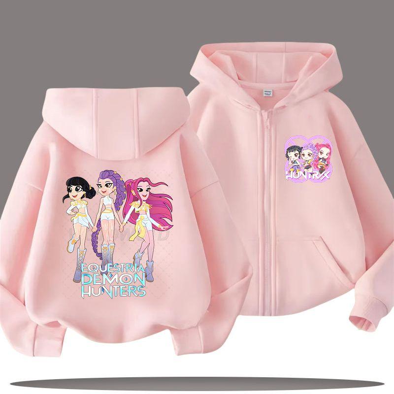 KPop Demon Hunters Zipper Hoodies for Boys and Girls, Children's Fashion Sweatshirts