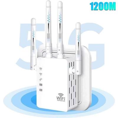 Wi-Fi репитер - E.F.CONNECTION - 1200 Мбит/с - Двухдиапазонный 2,4 и;5 ГГц - 2 порта LAN - Белый