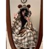 Winter Long Sleeve Hooded Thick Warm Kimono Robes for Women Sexy Bear Cute Bathrobes Sleepwear Nightdress Night Dre