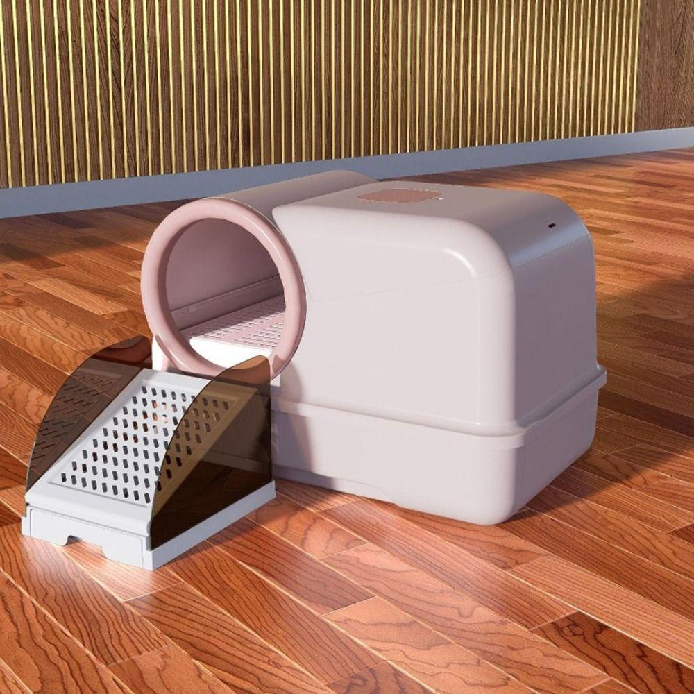 Anti Tracking Cat Litter Ramp with Drawer Adjustable Height Cat Litter Catcher for Cat House