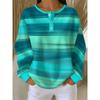 Women's Refreshing Summer Vitality, Teal Green Horizontal Stripe Pattern, Waffle Sweatshirt