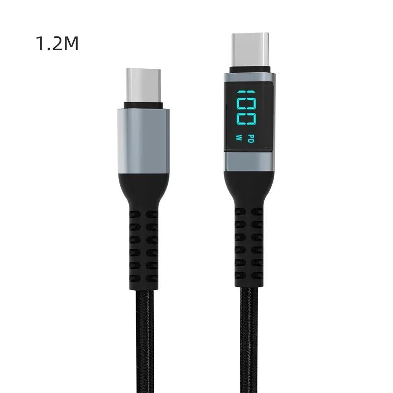 Светодиодный дисплей 100 Вт USB Type C - USB C кабель 0,5/1,5/2 м для iPad Samsung кабель для быстрой зарядки зарядное устройство