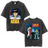 Anime Akira Vintage Washed T Shirts 90s Manga Shotaro Kaneda Graphic Tshirt Men Women Clothing Cotton Casual Oversized Tshirts