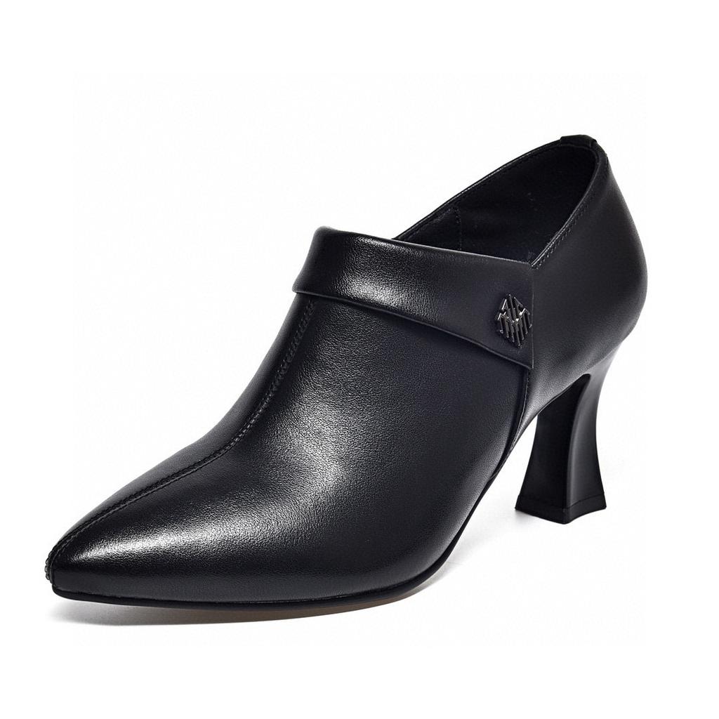 Остроносые туфли на высоком каблуке с глубоким вырезом женские весенние новые из овчины туфли-стилеты модные туфли с лацканами до щиколотки туфли-лодочки