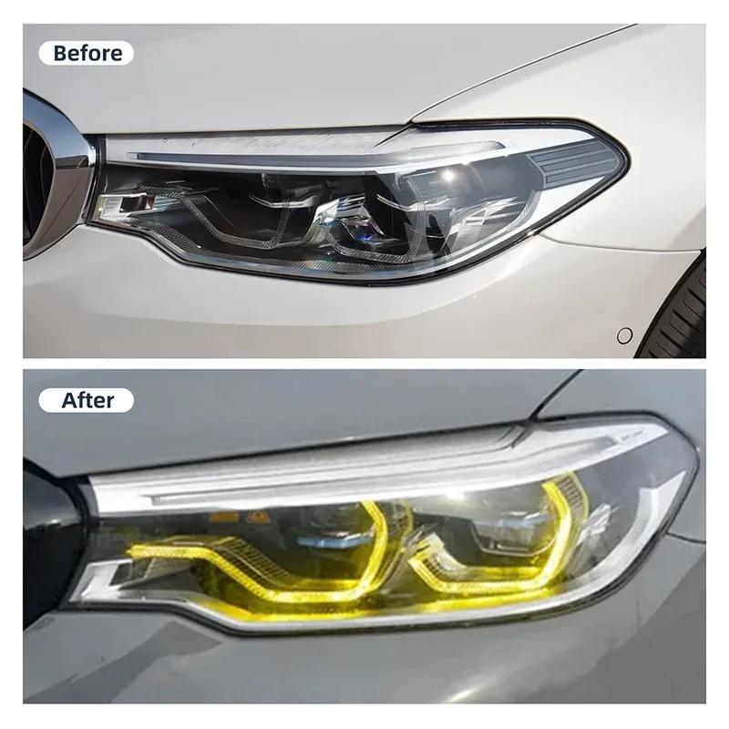 Светодиодные платы ДХО с отделкой для BMW 5 серии G30 G31 F90 M5 2017 2018 Дневной ходовой свет фар Ангельские глазки Лимонно-желтый