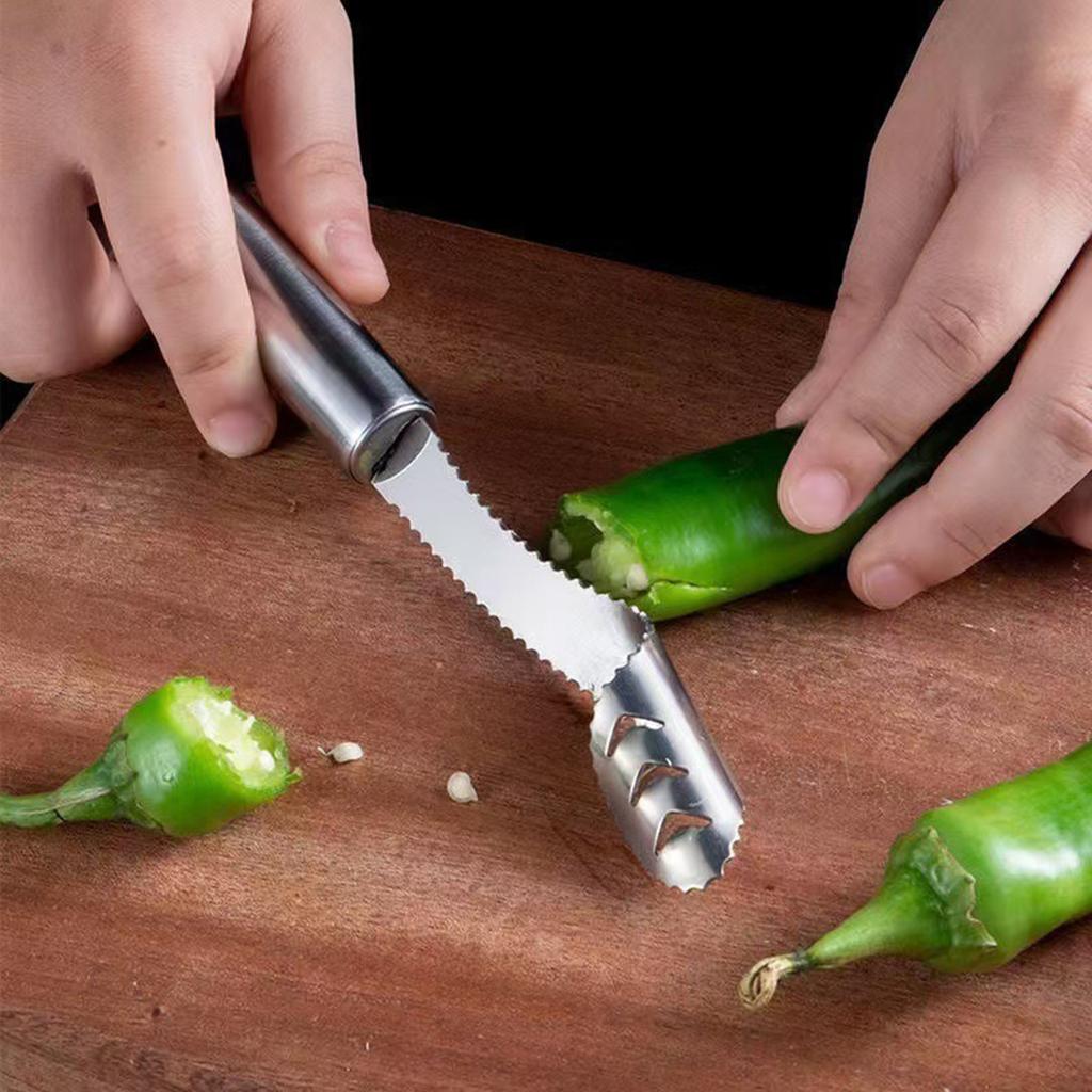 Stainless Steel Pepper Core Seed Remover Multi-functional Corer