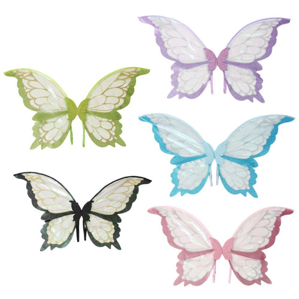 Adults Kids Girls Angel Wings Two-Color Halloween Costume Accessories Butterfly Costume Wings