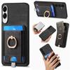 For Samsung Galaxy S25 Edge Magnetic Case PU Leather Back Cover with Detachable Card Holder