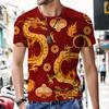 Винтажная мужская футболка с 3D принтом и короткими рукавами с рисунком дракона, тотемная уличная одежда, молодежная летняя верхняя мужская одежда больших размеров