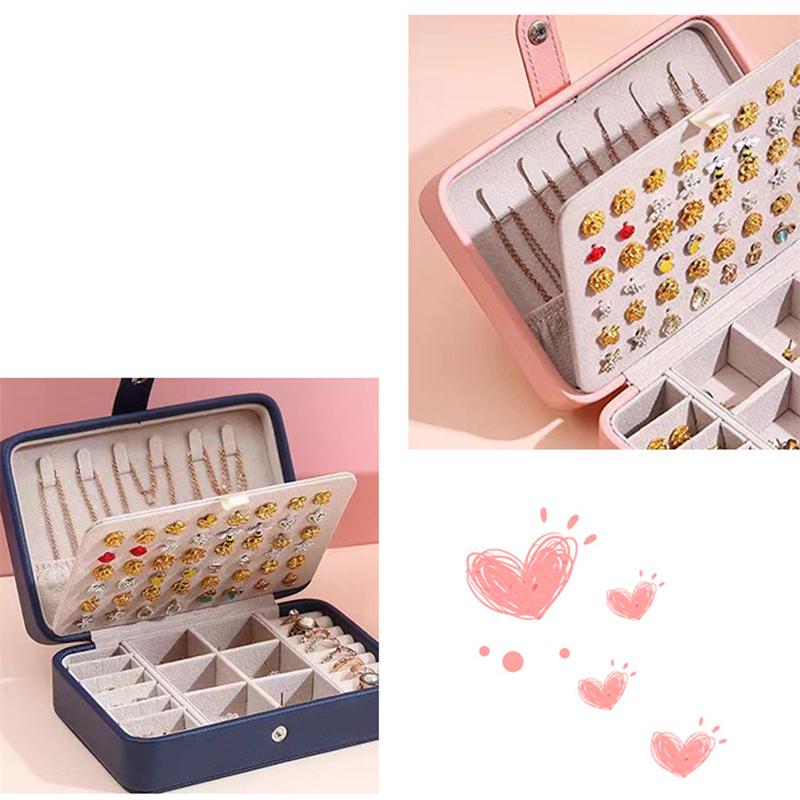 Коробка для хранения ювелирных изделий Портативная дорожная сумка для ювелирных изделий Серьги Ожерелье Чехол для хранения