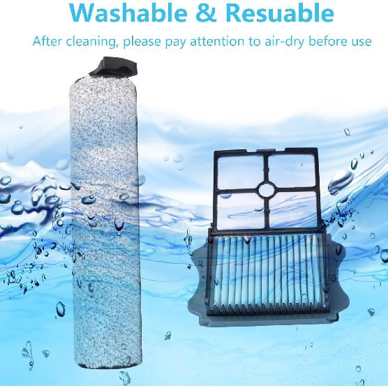 Запасные части для щетки-валика S5 Steam Roller для пылесоса Tineco Floor ONE S5 Steam, 2 упаковки валиков-щеток и 2 упаковки HEPA-фильтров для Tineco