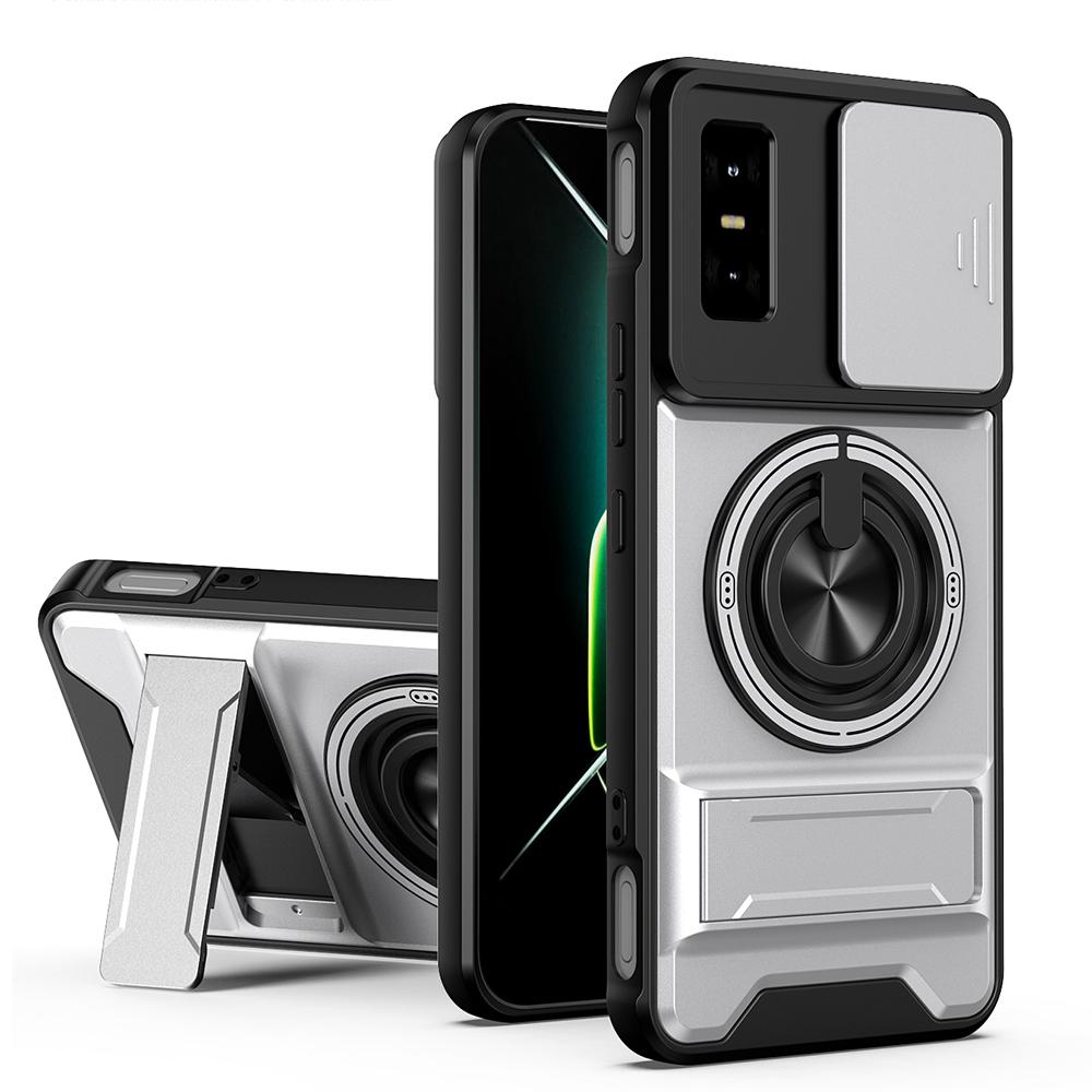 KEYSION Магнитный чехол для телефона для Infinix GT 30 30 Pro 5G Защита камеры со сдвижной крышкой Вертикальная подставка Кольцо 360 Ударопрочная задняя крышка