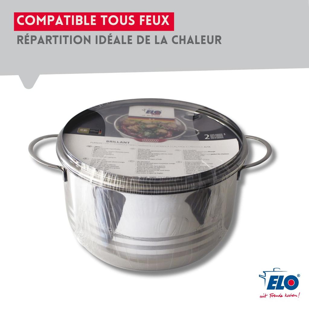 High PFAS-free Stainless Steel Stewpot 20 Cm Elo Brillant Ref. 2222026