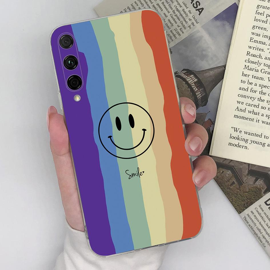 Чехол для телефона для Huawei Y9s P10 P20 P30 P40 Lite P Smart 2019, модный Радужный матовый защитный прозрачный мягкий силиконовый чехол из ТПУ для Huawei, бампер