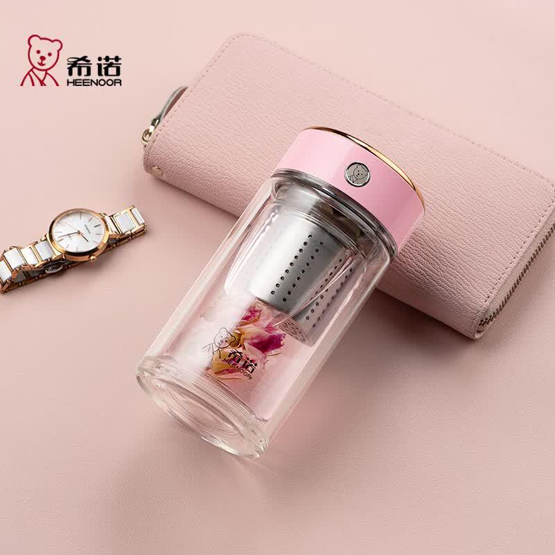 Heenoor Antibacterial Double Wall Glass Tea Cup