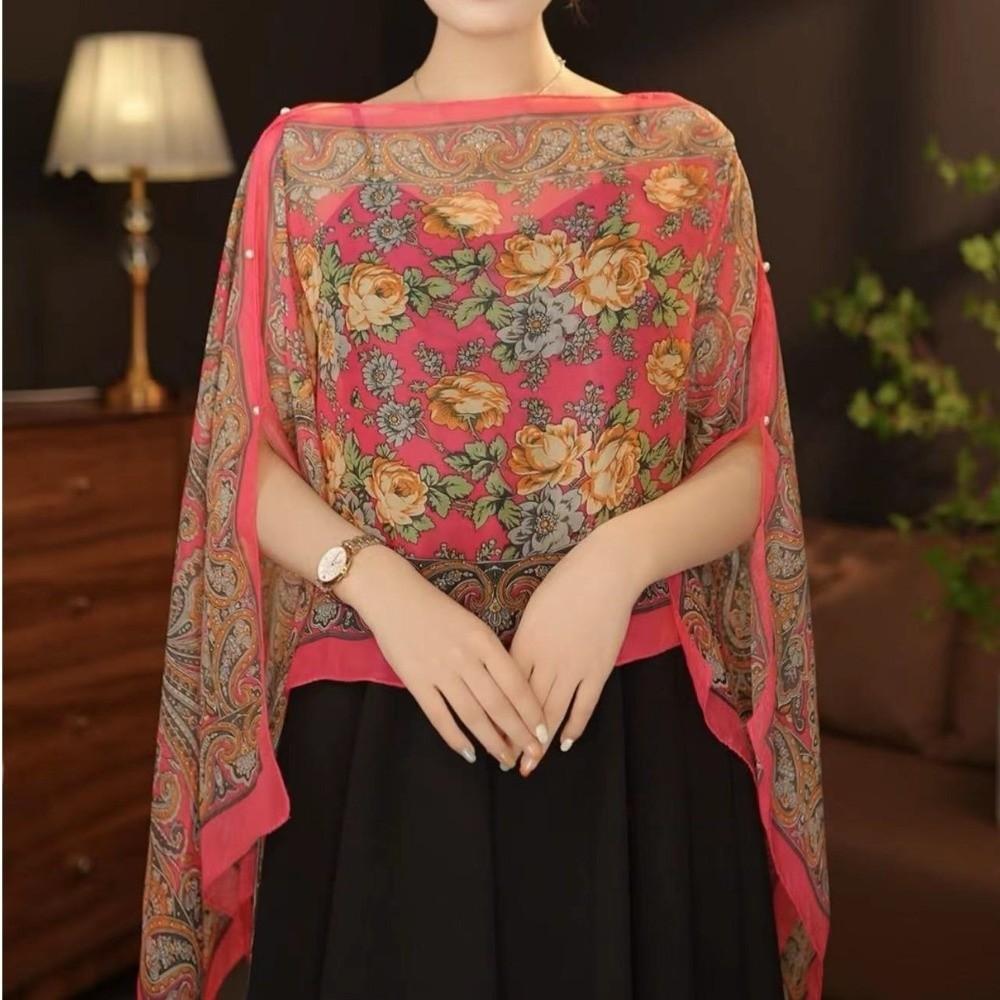 Long Length Breathable Shawl Multifuctional Chiffon Scarf Seaside Sun Protection Shawl  Daily Use