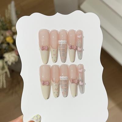 Оу Жуофэн Миу Балетный Стиль Милый Расписанный Вручную Белый Французский Милая Любовь Носитель Пузырей