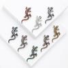 Exaggerated Gecko Shape Brooch Shining Rhinestones Inlaid Pin Faux Silk Shawl Buckle Dress Badge Outfit Accessories