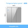 Universal Wall LED Light 1/2Way Switch 16A Black/White Tempered Glass Panel ON OFF Power Push Button Rocker Switch 1/2/3/4 Gang