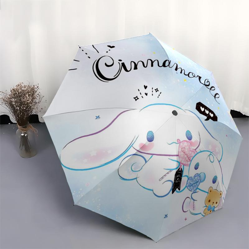 1pc Cinnamoroll & Baby Ideas Pattern Automatic Umbrella is Fashionable and Good-Looking, a Portable 3-Fold Umbrella, Suitable for Travel and Daily Use