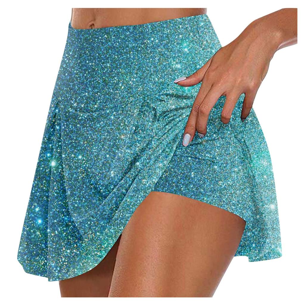 Женские спортивные эластичные плиссированные теннисные юбки для бега, йоги, внутренние шорты, эластичные спортивные шорты для гольфа