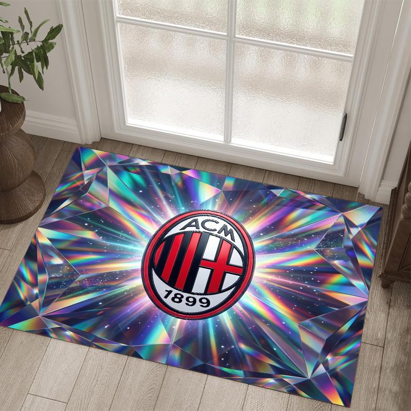 Дизайн AC Milan Кристальный Велюровый Ковер Уютный Не?Нескользящий ковер с принтом для спальни, гостиной, прихожей