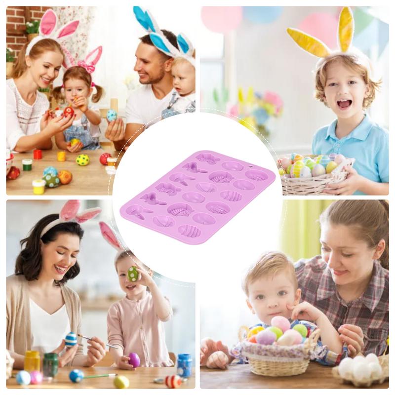 2025 New Easter 18 Cavity Silicone Cake Mold Reusable Easter Bunny Mold Chocolate Candy Molds Silicone Bakeware Tools