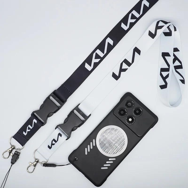 RYQB9 Neck Strap Lanyard Keychain Phone Work ID Card Hanging Rope For Kia Ceed Cerato Sportage Picanto Seltos Soul Rio 3 4 5 2021 2020
