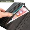 Outdoor Products Long Wallet with Synthetic Leather, Card Slots, Bill Slots, Coin Purse, Stitching, Metal Plate, Black
