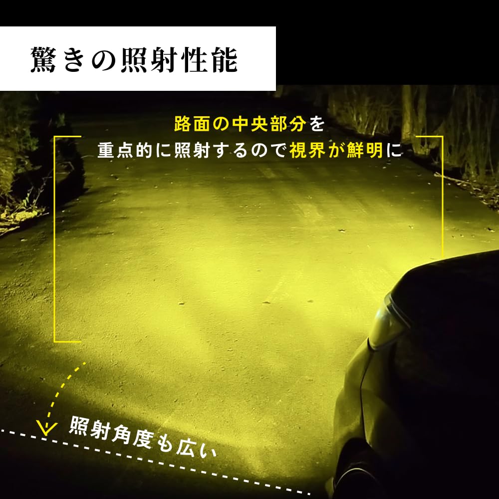 Светодиодные противотуманные фары HIDya, Желтые, HB4, Беспроводная установка, 5400 лм, Соответствуют техосмотру, Легкая установка, Супер яркие, 12 В, Комплект из 2 шт. SE