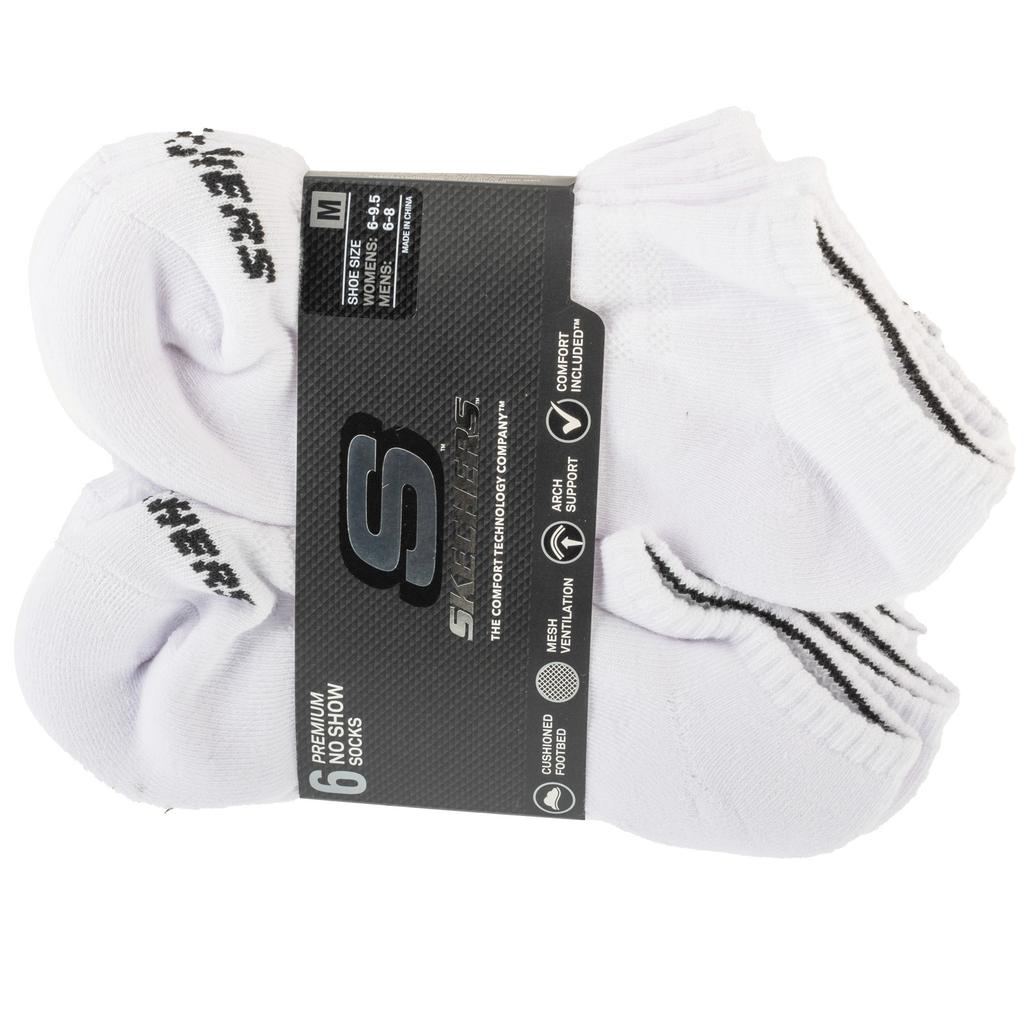 Skechers 6pk Core Lowcut Md Socks, Unisex white Socks