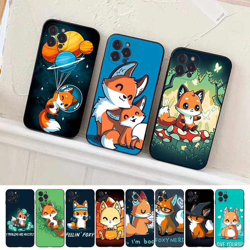 Мультяшный Животный Лис Чехол для Телефона Для iPhone 14 11 12 13 Mini Pro XS Max Чехол 6 7 8 Plus X XR SE 2020 Funda Оболочка
