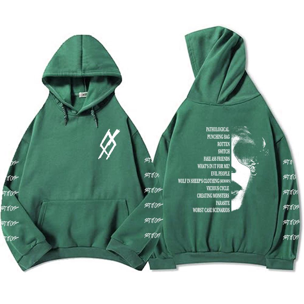 SIO Альбом Треклист Худи Рок-группа Set It Off Толстовки Гранж Мода Унисекс Уличная одежда Хип-хоп Гранж Мужские Sudaderas Мужские