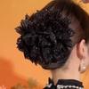 Элегантный большой цветок коготь клип корейская мода сверкающая акула заколки для волос заколки для девочек заколка для волос головной убор для вечеринки женские аксессуары для волос