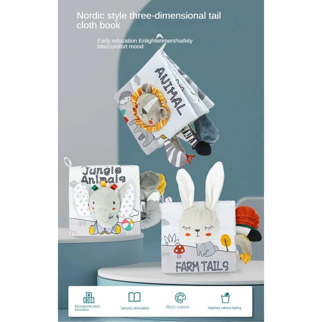 Мягкие детские книги, тихие тканевые книги, развивающие игрушки Монтессори, детские тактильные книжки с эффектом шелеста для детей от 0 до 12 месяцев