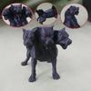 Настольное украшение в виде собаки, трехголовая фигурка, 3D-печать, Черная трехголовая скульптура, Детализированная статуэтка, Жуткий мифический зверь, Орнамент для дома и офиса