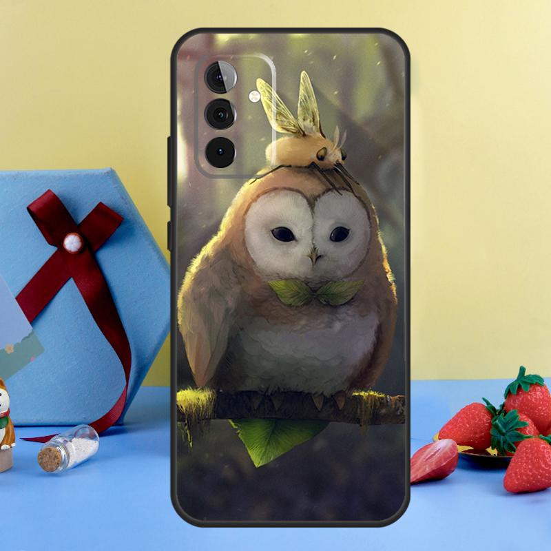 Чехол-сова для животных для Samsung Galaxy A26 A16 A36 A56 A15 A35 A55 A14 A34 A54 A12 A32 A52 A13 A33 A53 A17