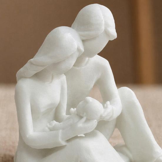 Статуэтка на семейную тематику, 3D-печать, 3 скульптуры, Современная фигурка Отца, Матери, Сына, Декоративная фигурка Родитель и Ребенок для Дома, Офиса, Полки, Элегантный Декор