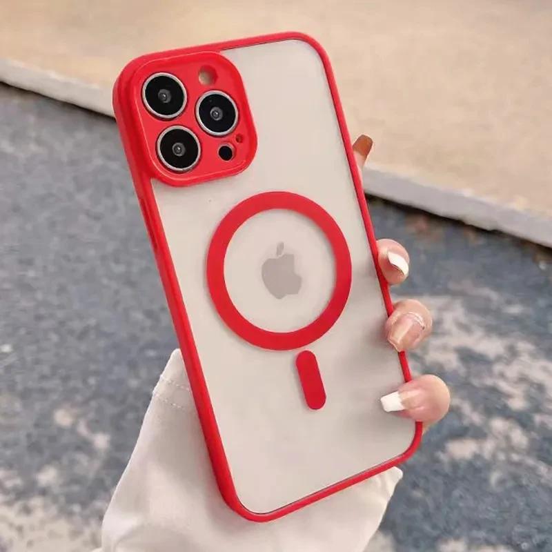 Роскошный магнитный чехол с беспроводной зарядкой для Magsafe для iPhone 15 14 13 12 11 Pro Max, мягкий магнитный бампер из ТПУ, противоударный чехол