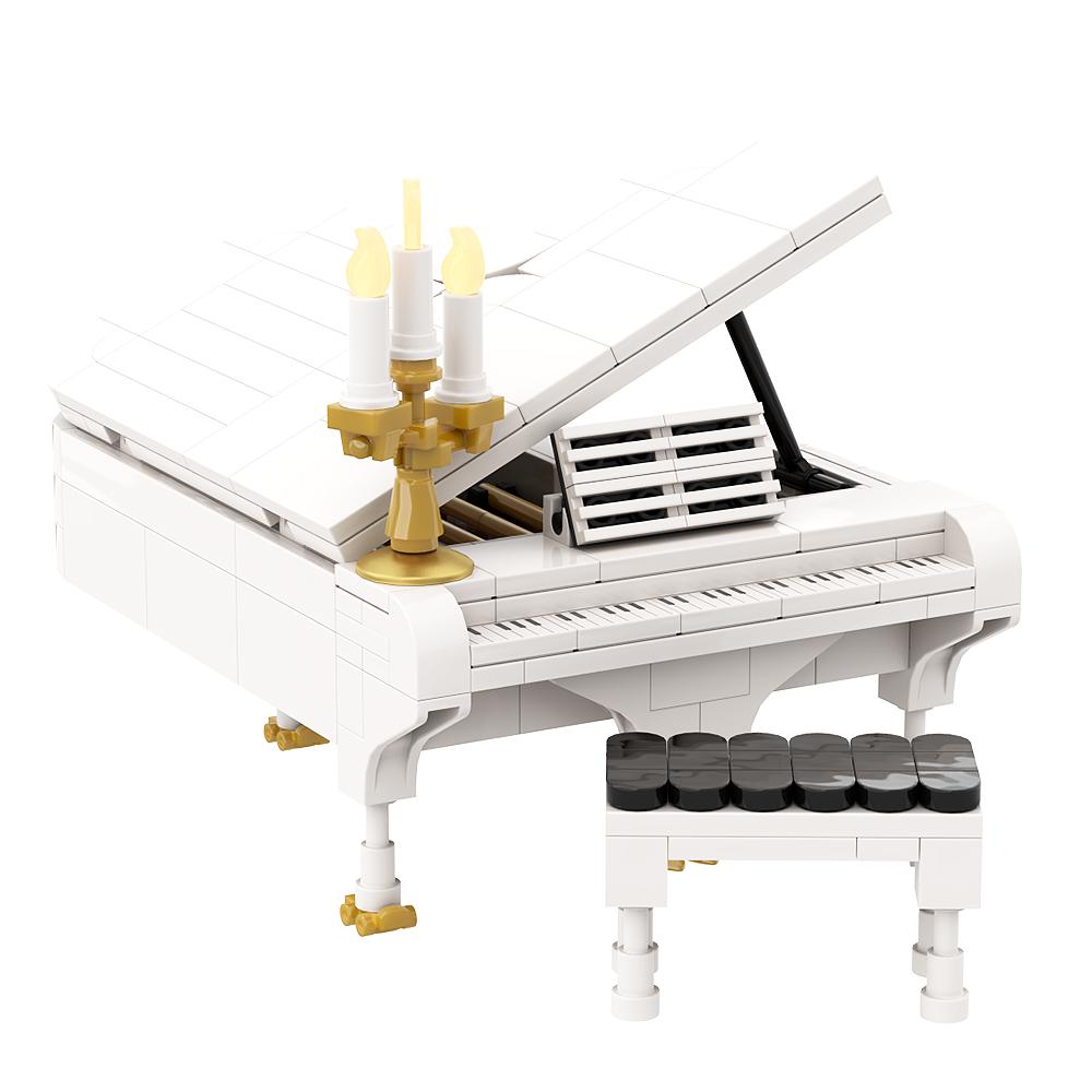 Gobricks Moc Dreamered Piano DIY Model Building Blocks Living Room Display Piano Chair Pianist Creativity Brick Children Toys