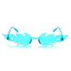Streetwear Eyewear Cosplay Rimless Flame Shaped Sun Glasses Sunglasses for Women Flame Sunglasses