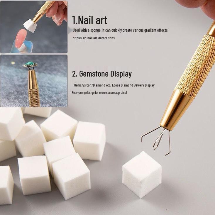 Набор инструментов для ногтей: Мини Пат Клей Губка, Зажим для царапин, Квадратная салонная губка