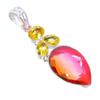 Bi-Color Tourmaline, Citrine 925 Sterling Silver Jewelry Pendant 2.6" AH-3288