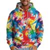 Men's Loose Abstract Printed Hooded Sweatshirt Men's Casual Fashion Sports Sweatshirt