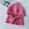 New winter wool hat popular fake hoodie hat scarf shawl integrated knitted ear hat fashion