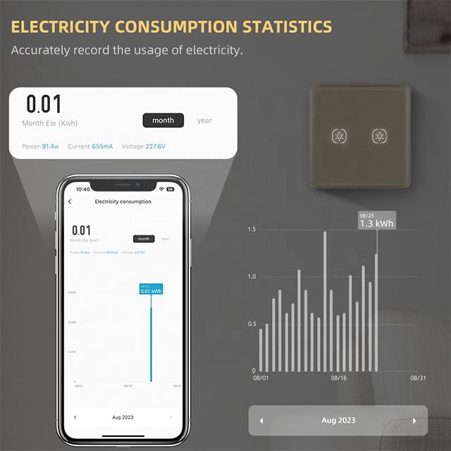 Новая функция Регулировка подсветки Tuya Smart 2-клавишный Wifi настенный переключатель Изогнутое стекло Zigbee Переключатели света